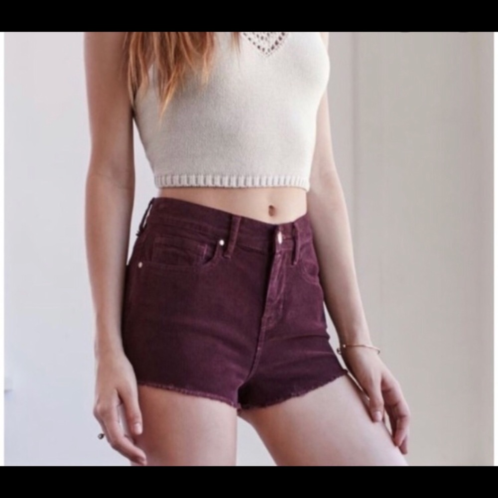 Kendall & Kylie Burgundy Corduroy Shorts